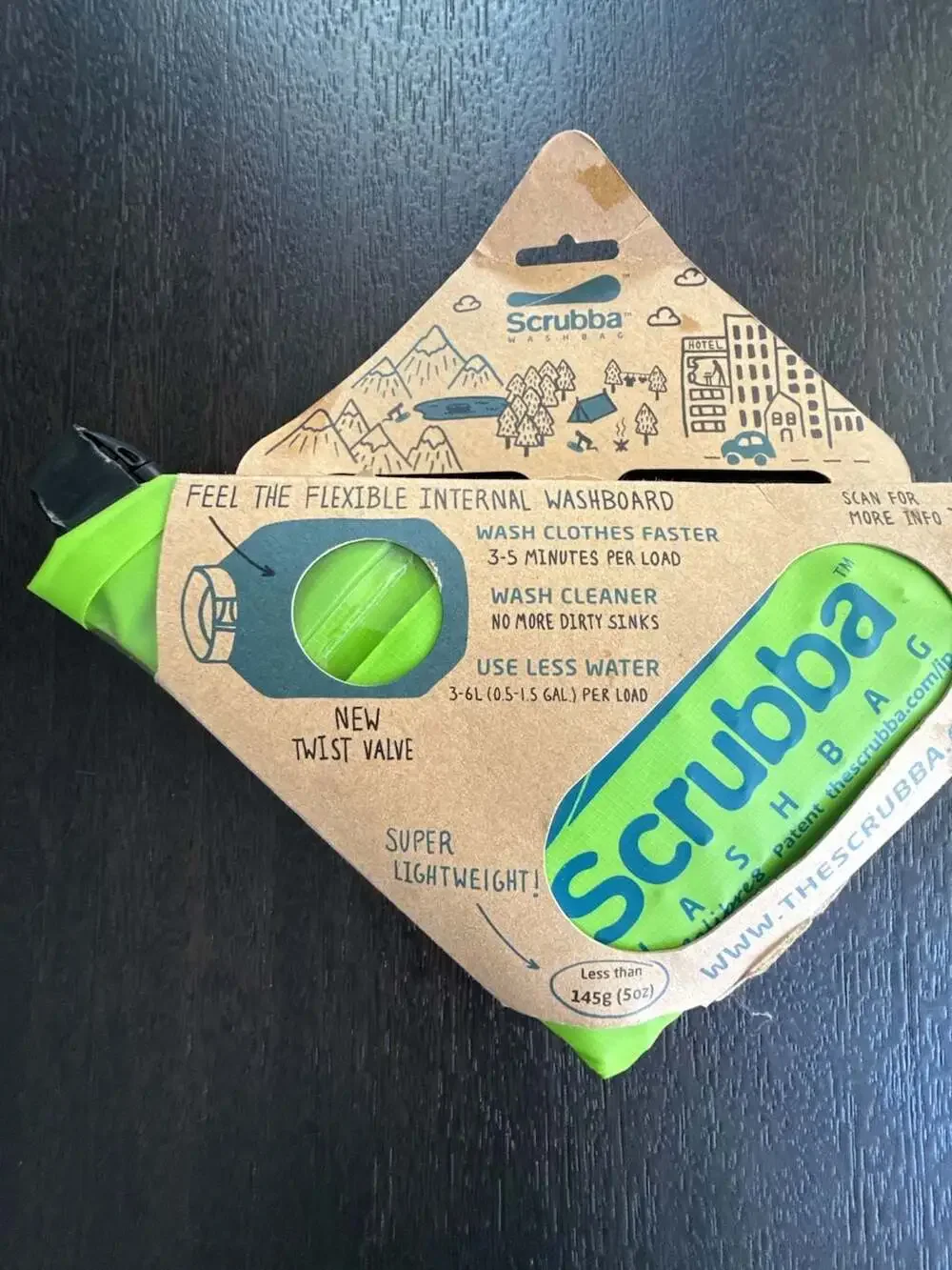 Scrubba Outdoor Wash Bag for Camping and Travel, Portable and Compact.